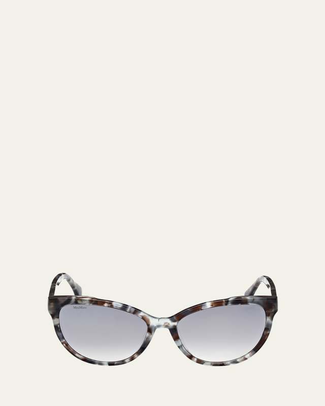Patterned Round Acetate Sunglasses